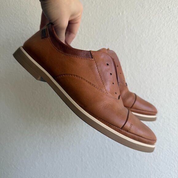 Pikolinos Pyrgos Laceless Slip On Oxford Shoes in Tan Brown Leather size 36 - Picture 6 of 13